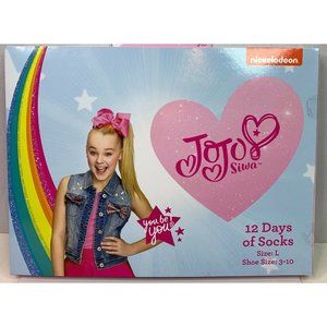 JoJo Siwa Girls 12 Days of Socks Large Shoe 3 10 Advent Calendar NEW